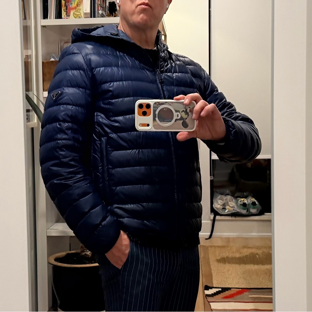 Prada Navy Quilted Puffer Jacket